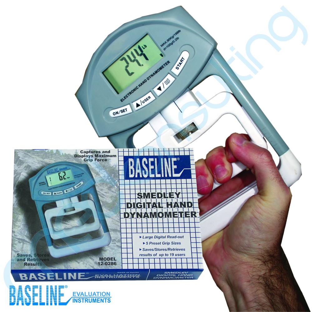 Baseline® Dynamometr sprężynowy, siłomierz - Cyfrowy – 90 kg